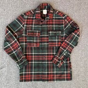 H&M LOGG Mens/Womens Plaid 100% Cotton Flannel Button Down S Outdoor Chores